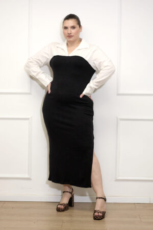 שמלה חולצה מחוברת Maggie | שחור