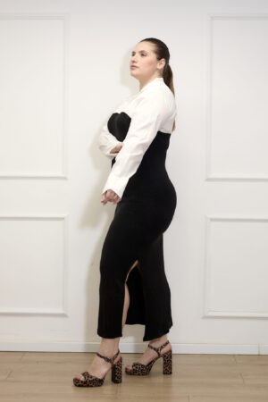 שמלה חולצה מחוברת Maggie | שחור