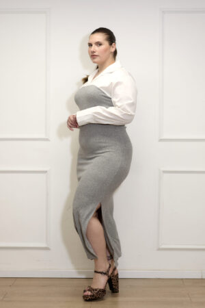 שמלה חולצה מחוברת Maggie | אפור