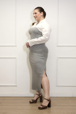 שמלה חולצה מחוברת Maggie | אפור