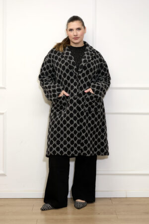 מעיל הדפס מודרני Cécilia | שחור