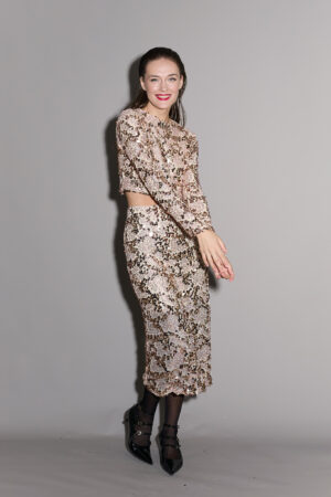 טופ עיטור פייטים Manon | ורוד