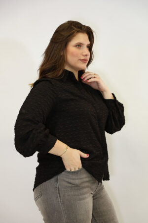 חולצה עם לבבות Adèle| שחור