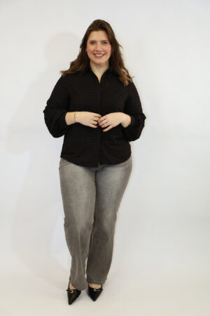 חולצה עם לבבות Adèle| שחור