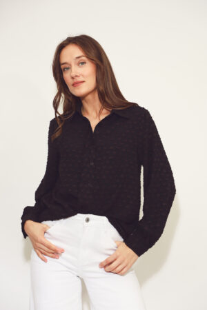 חולצה עם פסים Adèle| שחור