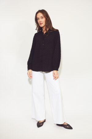 חולצה עם פסים Adèle| שחור