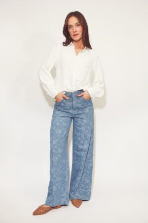 חולצה עם פסים Adèle| לבן