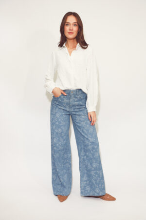 חולצה עם פסים Adèle| לבן