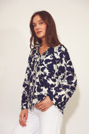 חולצה עם הדפס פרחוני Édith| כחול