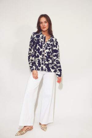 חולצה עם הדפס פרחוני Édith| כחול