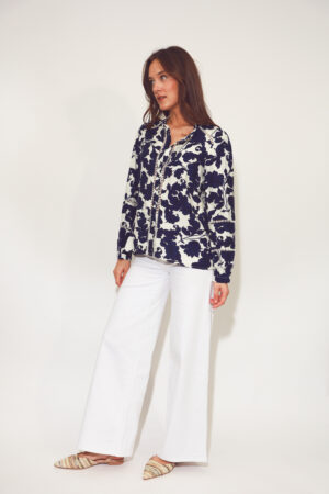 חולצה עם הדפס פרחוני Édith| כחול