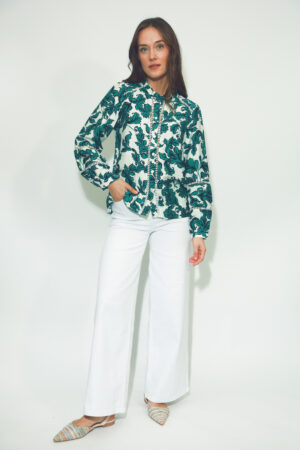 חולצה עם הדפס פרחוני Édith| ירוק