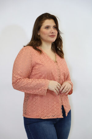 חולצה רקמה Louise | ורוד