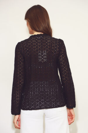 חולצה רקמה Louise | שחור