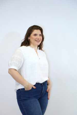 חולצה רקמה Éléonore | לבן