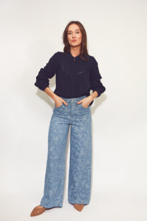 חולצה רקמה Lisa | נייבי