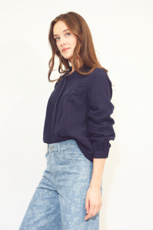 חולצה רקמה Lisa | נייבי