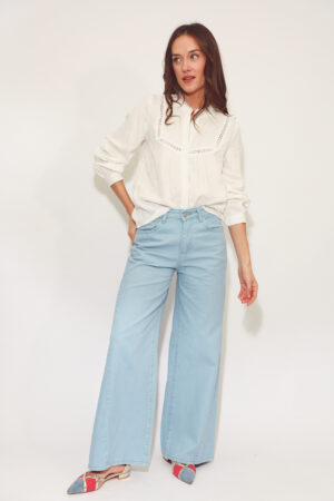 חולצה רקמה Lisa | לבן