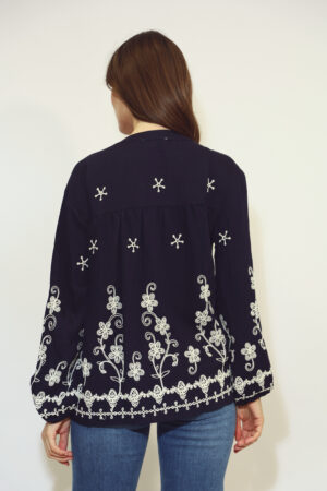 חולצה רקמה Emma | כחול