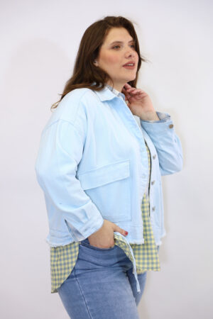 מעיל ג'ינס אוברסייז Nora | כחול בהיר