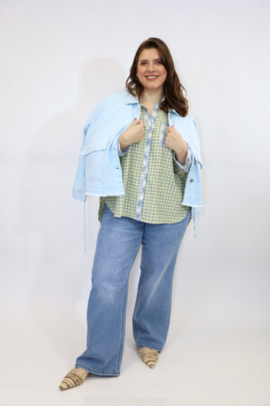 מעיל ג'ינס אוברסייז Nora | כחול בהיר