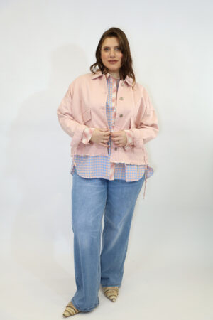מעיל ג'ינס אוברסייז Nora | ורוד