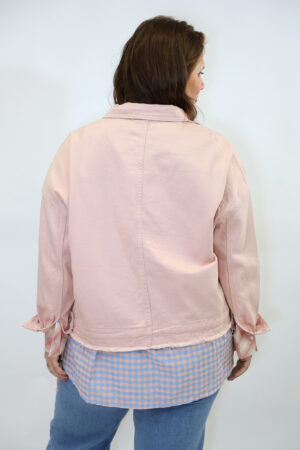 מעיל ג'ינס אוברסייז Nora | ורוד
