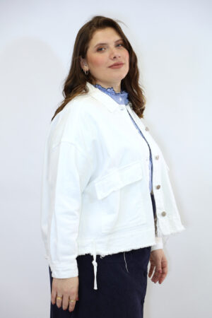 מעיל ג'ינס אוברסייז Nora | לבן