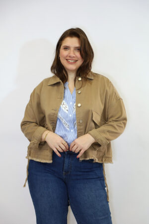 מעיל ג'ינס אוברסייז Nora | אבן