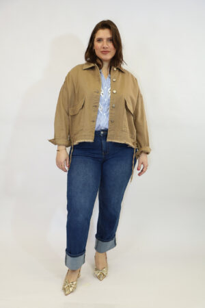 מעיל ג'ינס אוברסייז Nora | אבן