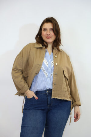 מעיל ג'ינס אוברסייז Nora | אבן