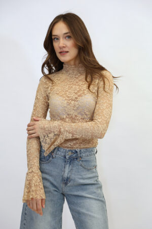 חולצה רקמה Pascale | בז