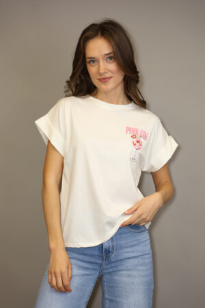 טיי שירט Pink Gin | לבן