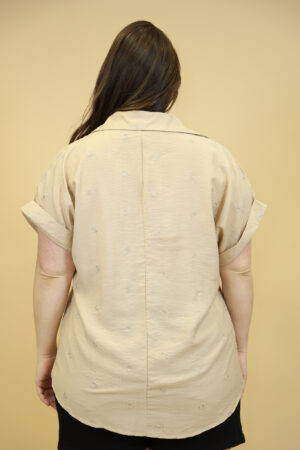 חולצה הדפס לבבות Laëtitia | בז