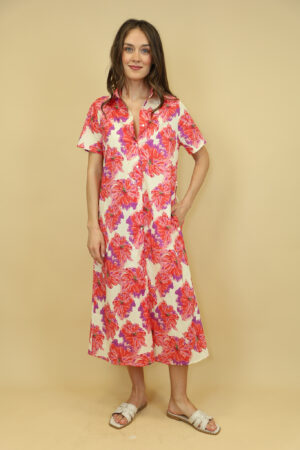 שמלה מקסי הדפס פרחוני Valérie | פוקציה