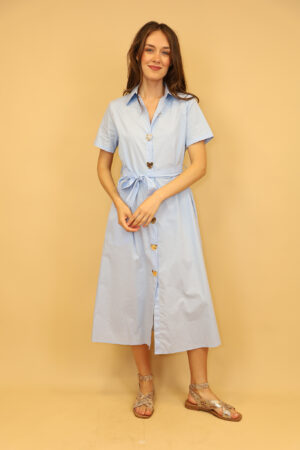 שמלה מקסי עם כפתורים Élise | כחול