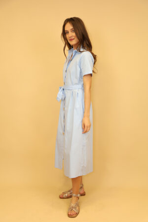 שמלה מקסי עם כפתורים Élise | כחול