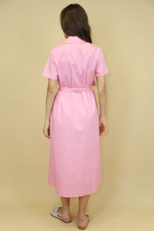 שמלה מקסי עם כפתורים Élise | ורוד