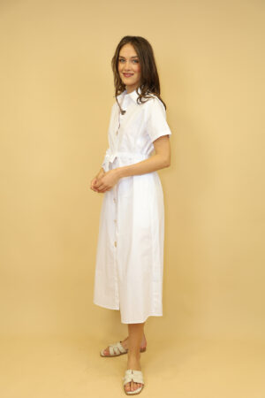 שמלה מקסי עם כפתורים Élise | לבן