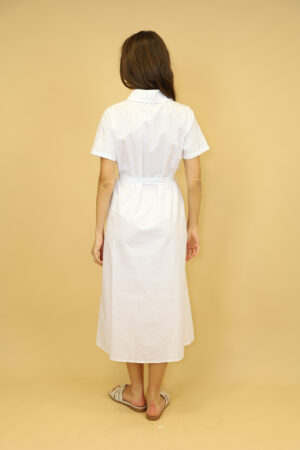 שמלה מקסי עם כפתורים Élise | לבן