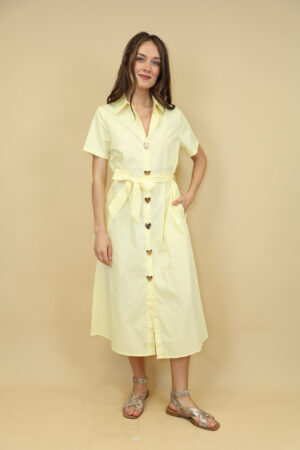 שמלה מקסי עם כפתורים Élise | צהוב