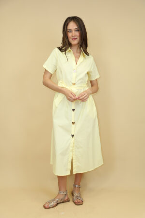 שמלה מקסי עם כפתורים Élise | צהוב