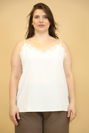 טופ תחרה Romy | לבן