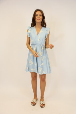 שמלה עם רקמה Édith | כחול