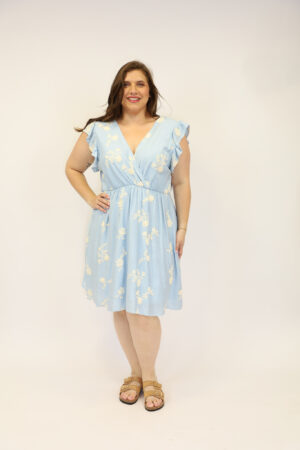 שמלה עם רקמה Édith | כחול