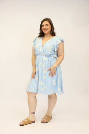 שמלה עם רקמה Édith | כחול