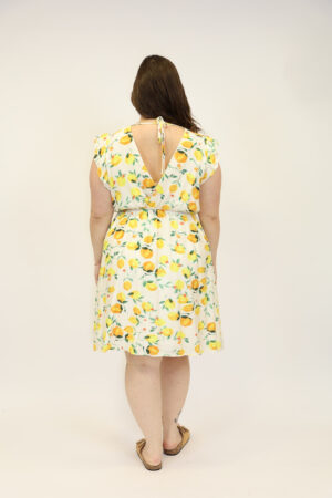 שמלה הדפס לימונים Corinne | צהוב