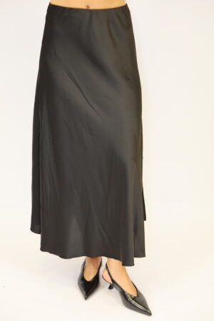 חצאית סאטן Alba | שחור