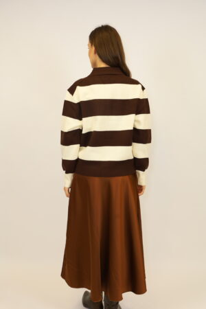 חולצת פולו סרוגה Lucie | קפה