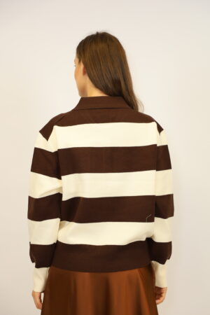 חולצת פולו סרוגה Lucie | קפה